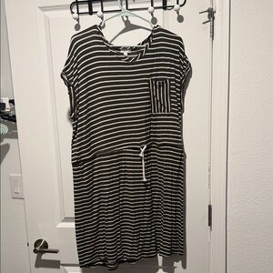 Striped Green and White Tee Dress